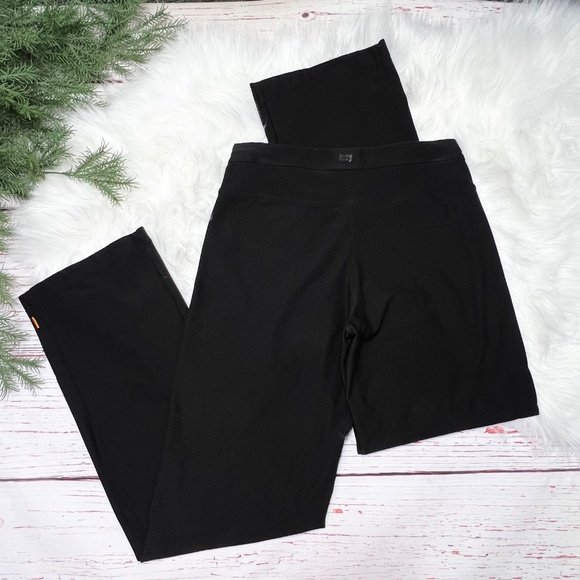 |•LUCY•| Black Boot Cut Straight Leg Leggings Activewear Pants Size XS L30 - Picture 2 of 7